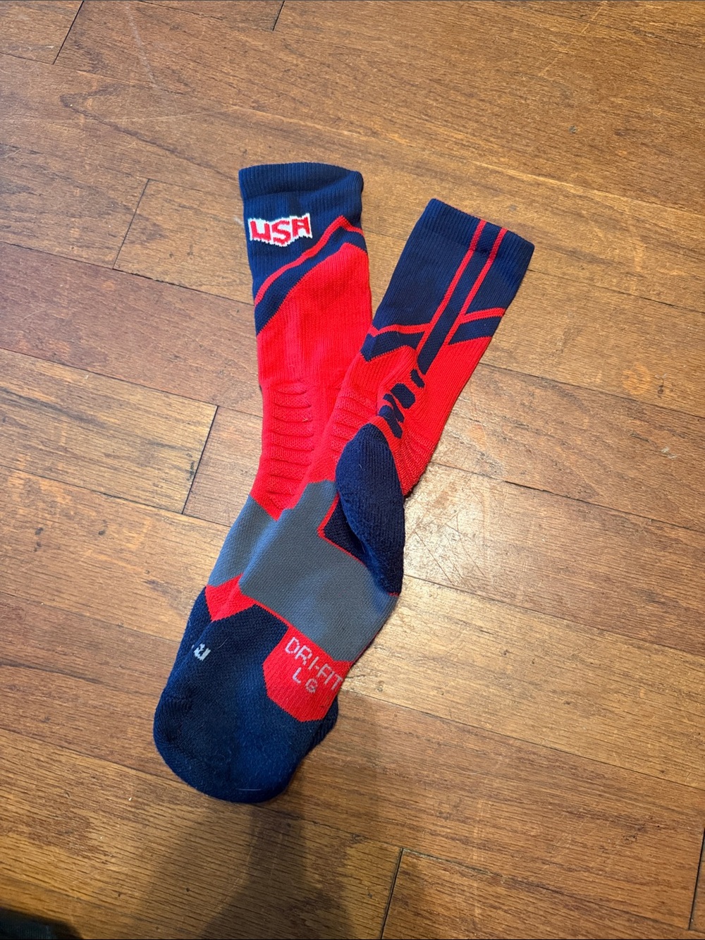 USA Red & Navy Performance Crew Socks - Moisture-Wicking